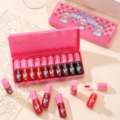Xiuxixu lip tint bottle with a watery glass finish for luminous lips