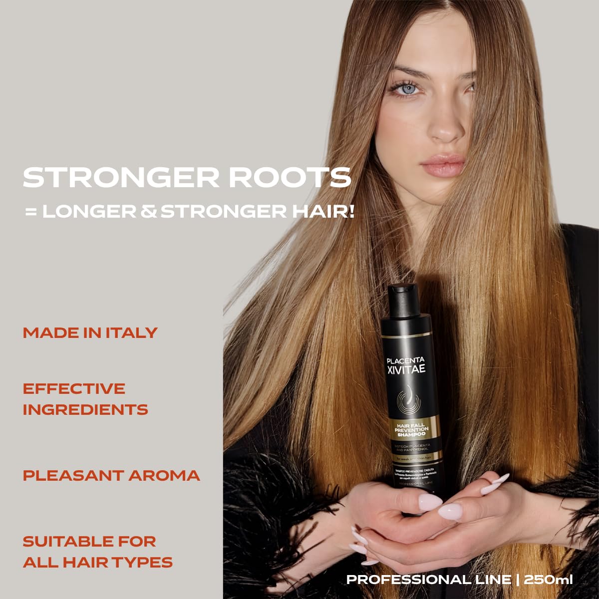 Close-up of XIVITAE label showcasing biotech ingredients for stronger roots.