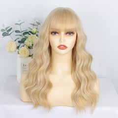 XIXIBI blonde wig features natural-looking color and heat-resistant fibers for styling