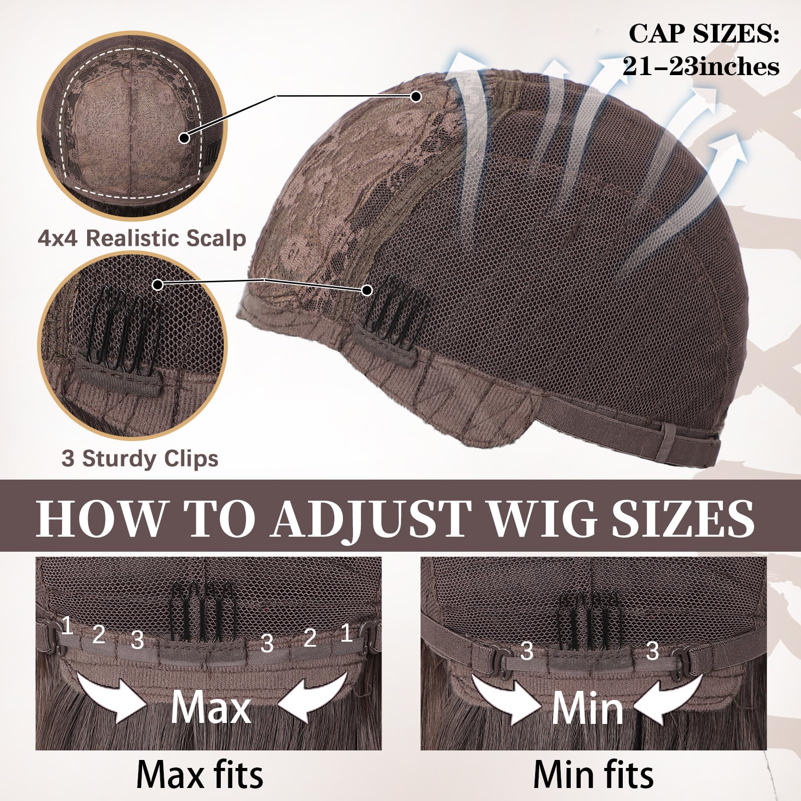 XIXIBI brown wig suited for daily wear, parties, and cosplay with minimal styling.