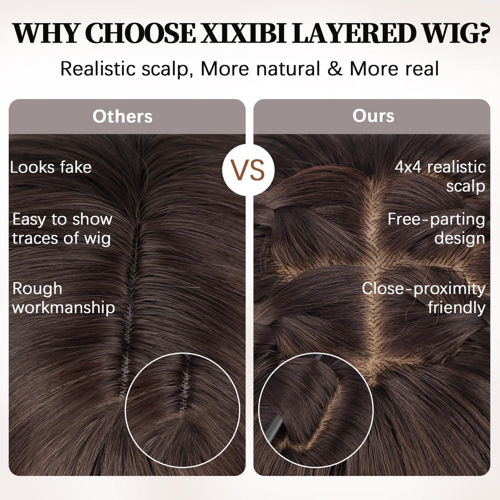 XIXIBI heat-resistant synthetic fibers enabling easy styling and maintenance.
