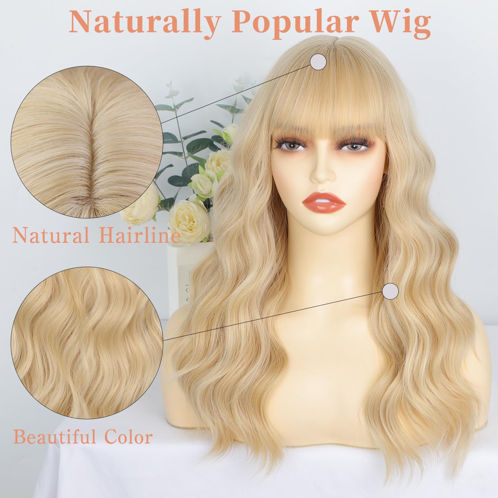 XIXIBI women's blonde wig provides secure fit and comfort with clips and straps