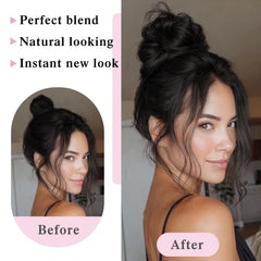 XIXISNOW natural-looking bouncy curl bun for versatile wear.