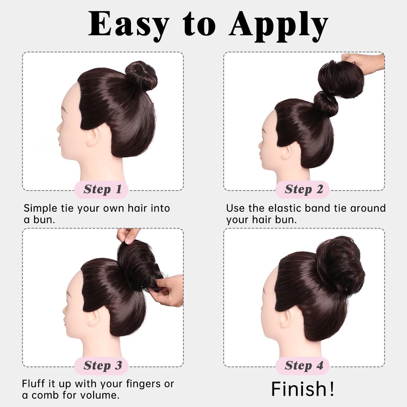 XIXISNOW secure clip-in bun for reliable fit.