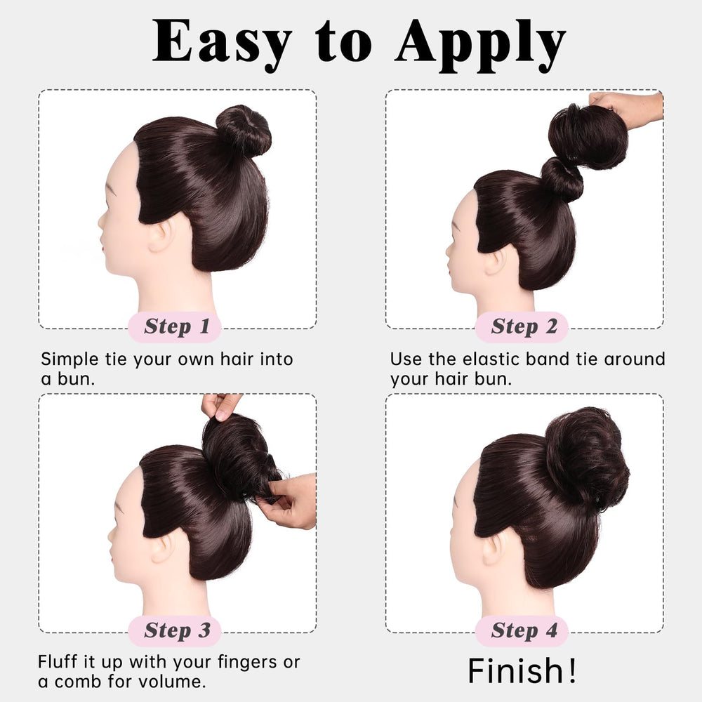 XIXISNOW secure clip-in bun for reliable fit.