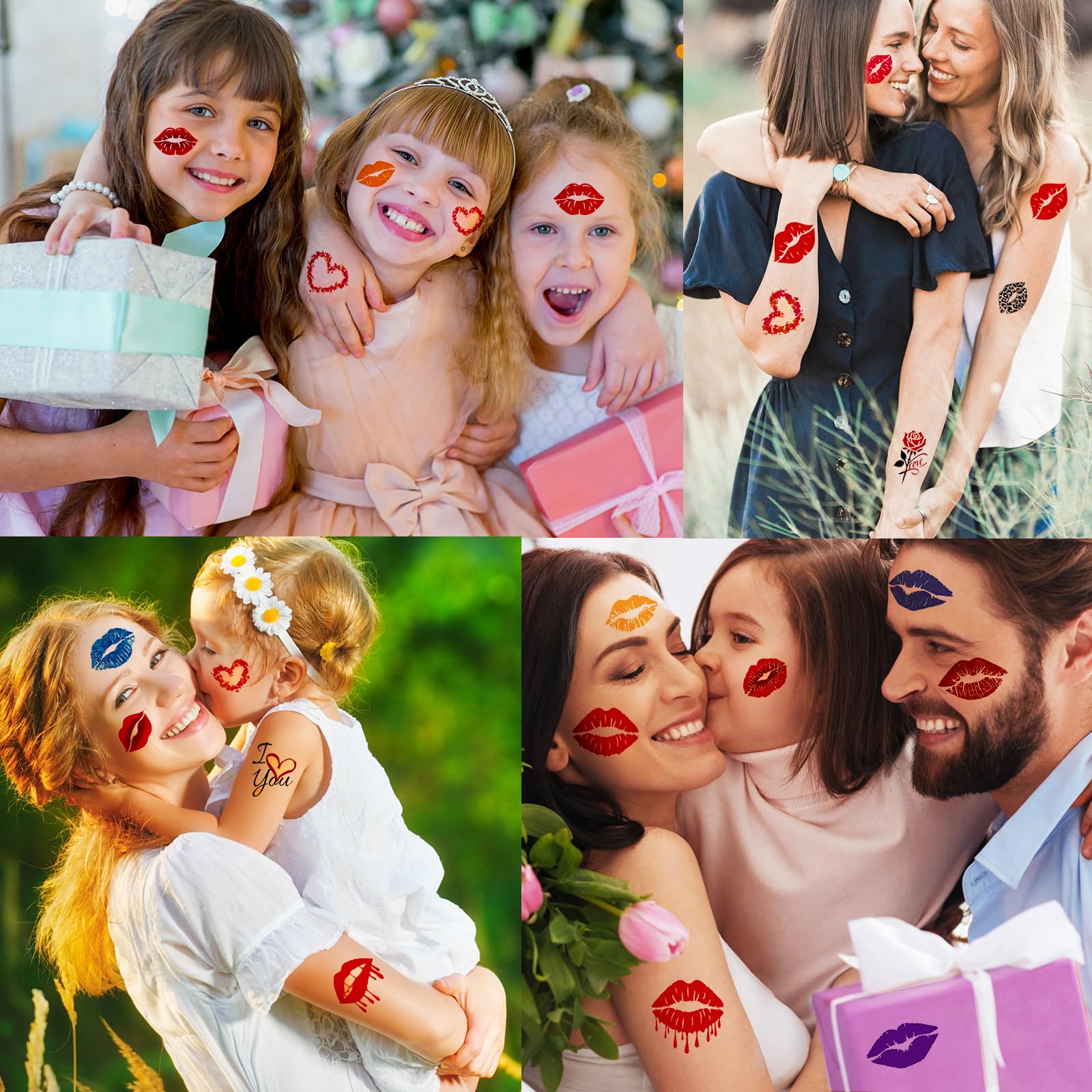 XIYOKA kiss tattoos for Valentine's Day party favors and celebrations.