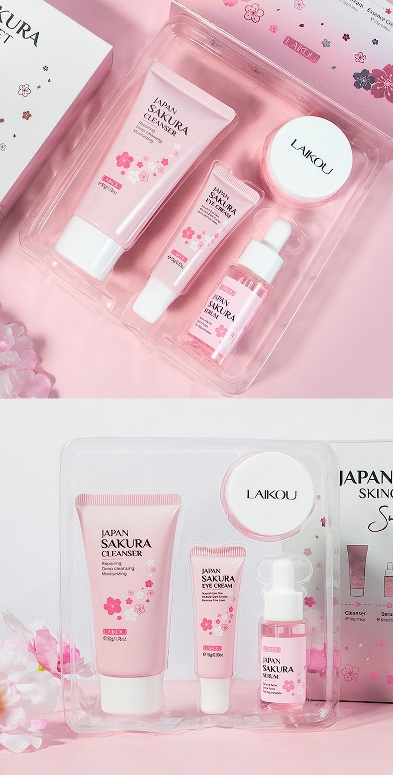 XJBD Travel Skincare Kit travel-size: on-the-go routine in compact bottles