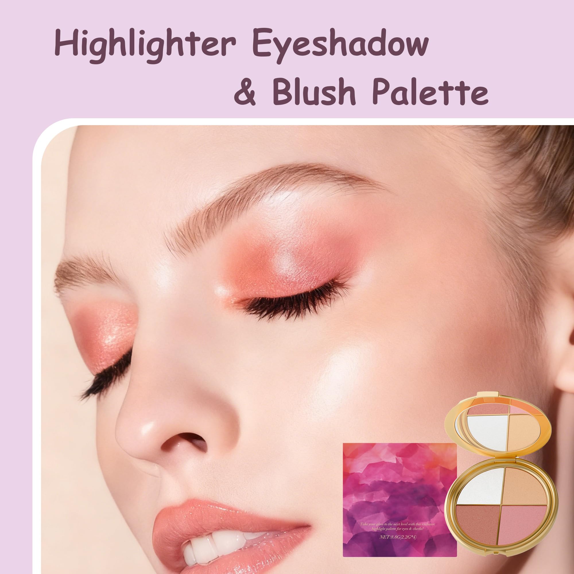 XLJQ Eye and Cheek Palette offers long-lasting color payoff across eyes and cheeks.