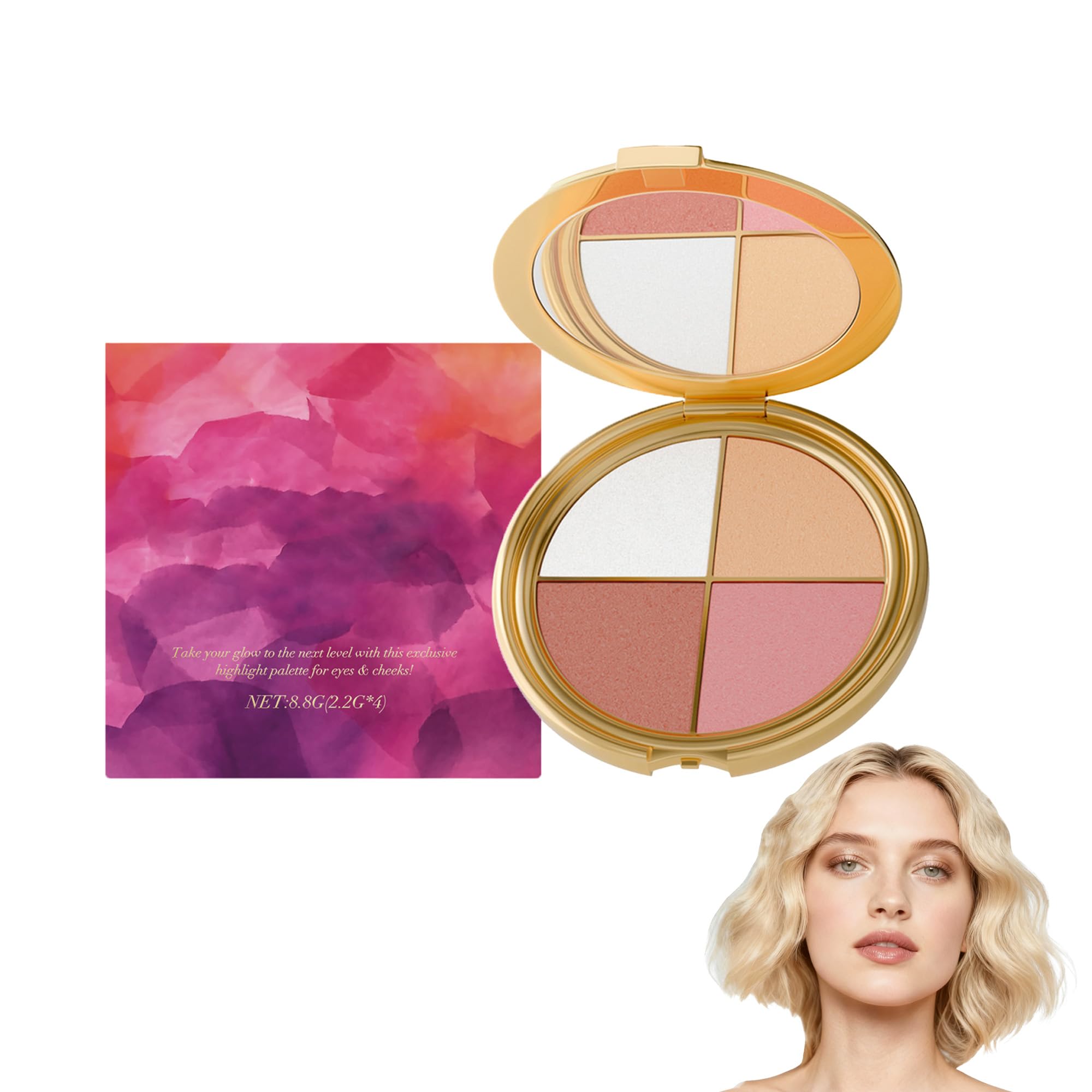 XLJQ Eye and Cheek Palette with open packaging for on-the-go touchups.
