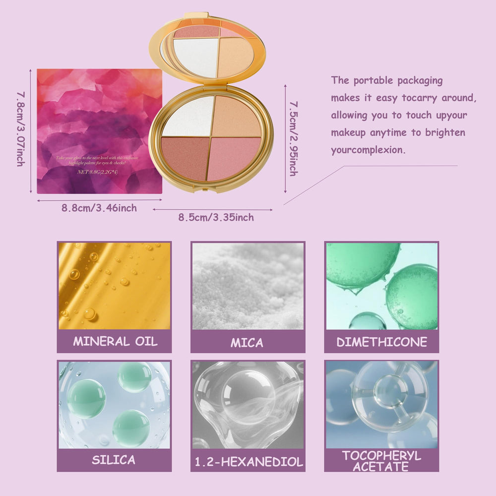 XLJQ Glow Wardrobe Palette swatches show versatile day to night shades.