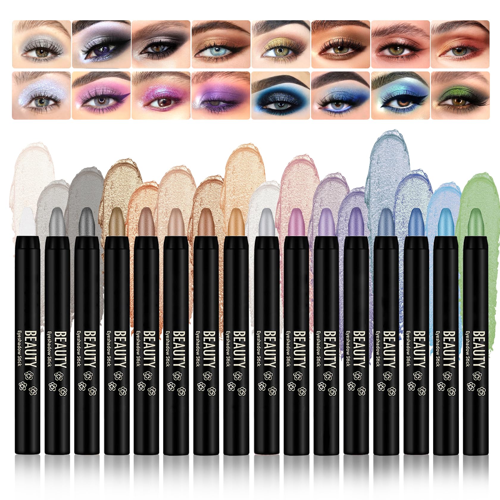 XMXueMei 16-color eyeshadow sticks set for versatile day-to-night looks.