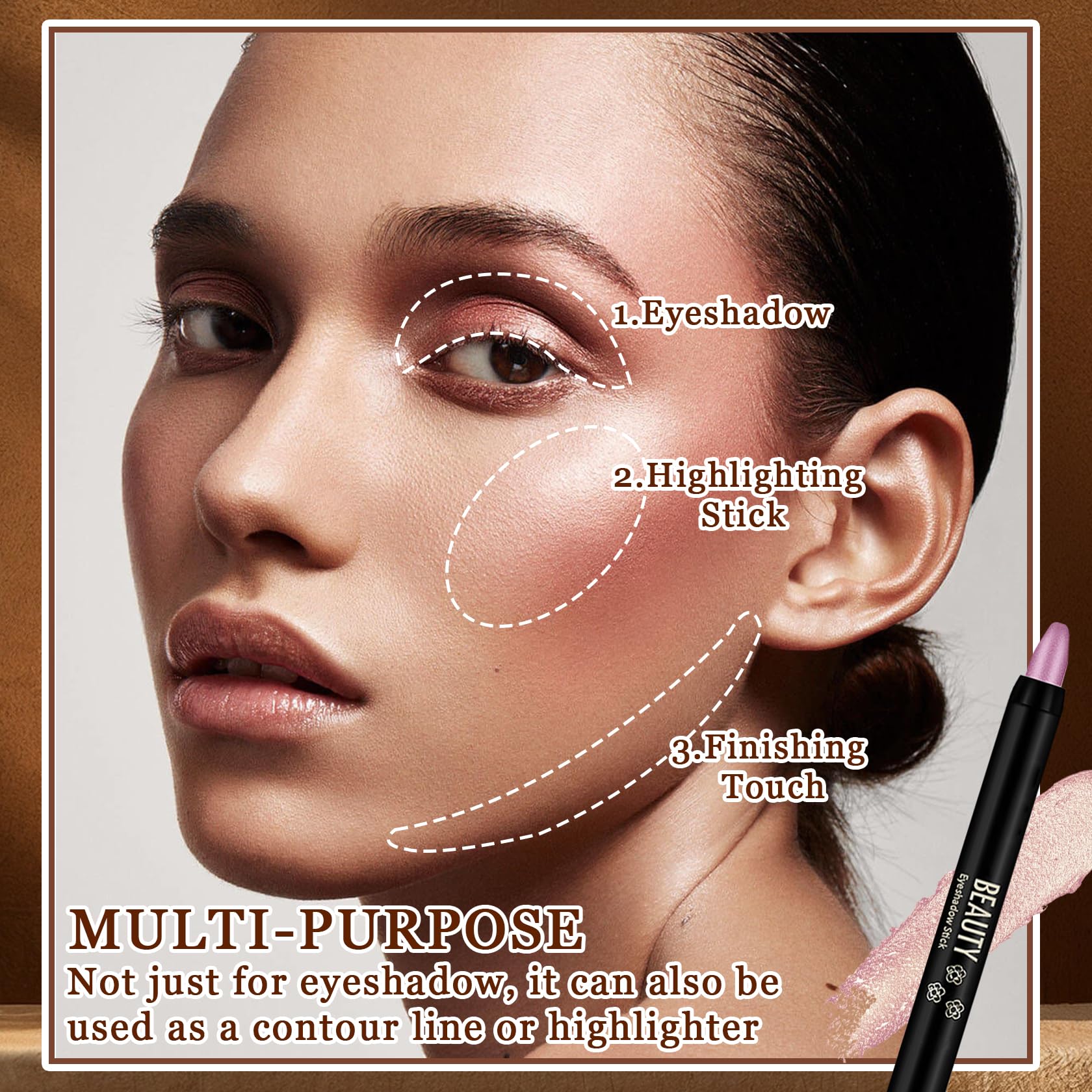 XMXueMei portable glitter eyeshadow pencil for on-the-go touch-ups.