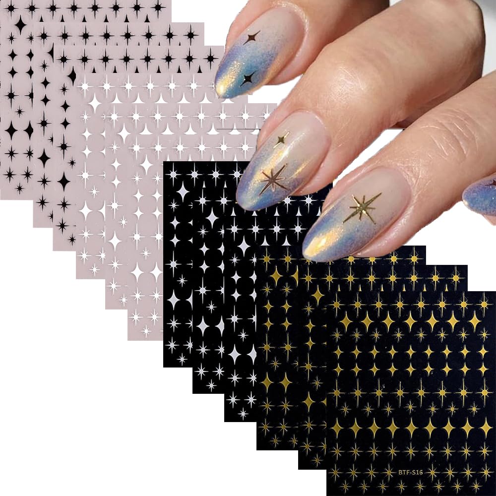 XMMXNBJ star nail stickers set for quick, creative DIY manicure.