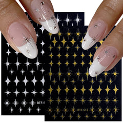 XMMXNBJ self-adhesive 3D star decals for nails with lasting wear.