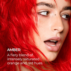 XMONDO Color Amber Mask bottle pour demonstrates even pigment distribution on light hair.