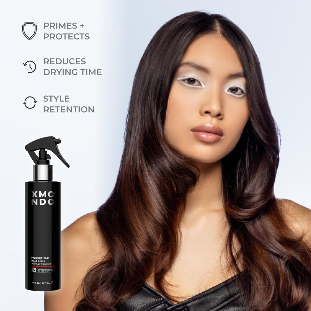 XMONDO Hair Forcefield silky shine delivers smooth, lustrous finish post application.