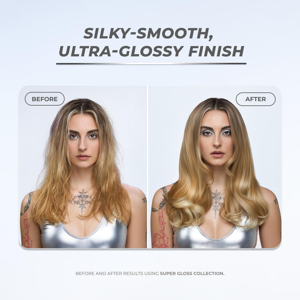 XMONDO Hair Super Gloss Serum pump enables easy, mess-free application.
