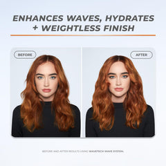 Hands applying XMONDO Wave Cream to damp hair for even distribution