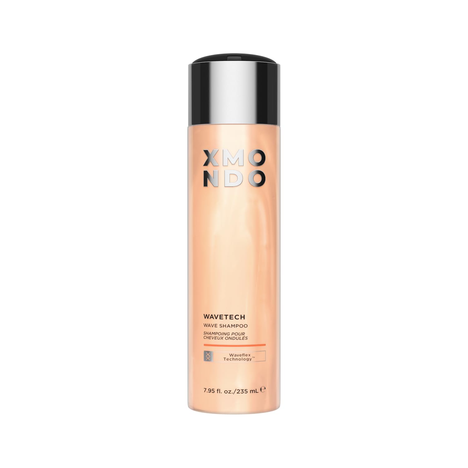 XMONDO Hair Wavetech Shampoo bottle promoting hydration for defined waves.