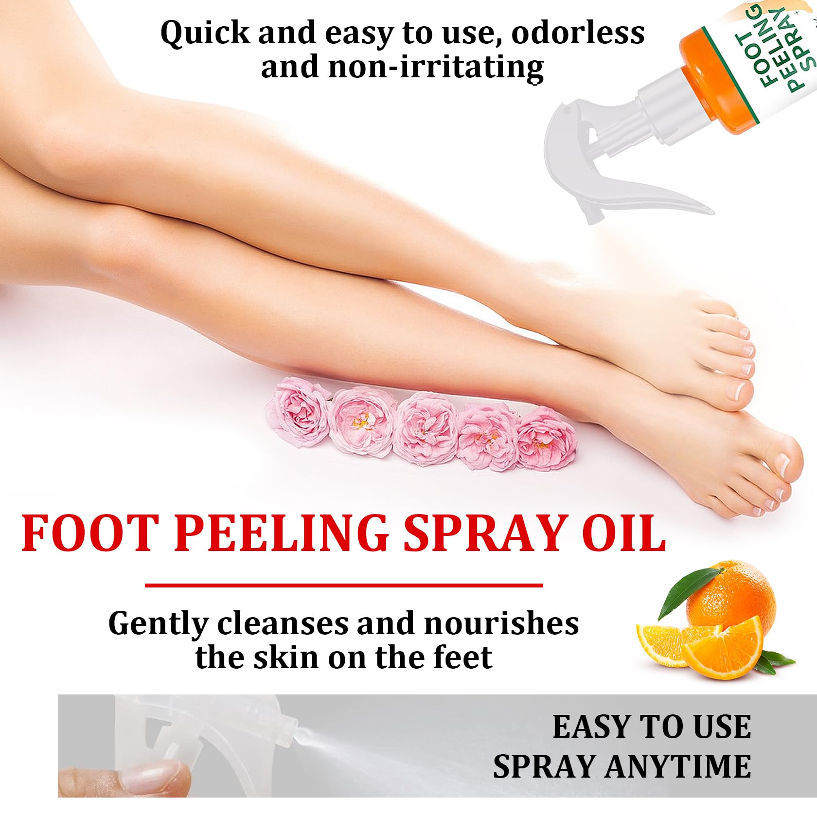 XMXueMei Orange oil texture closeup highlighting nourishing foot care