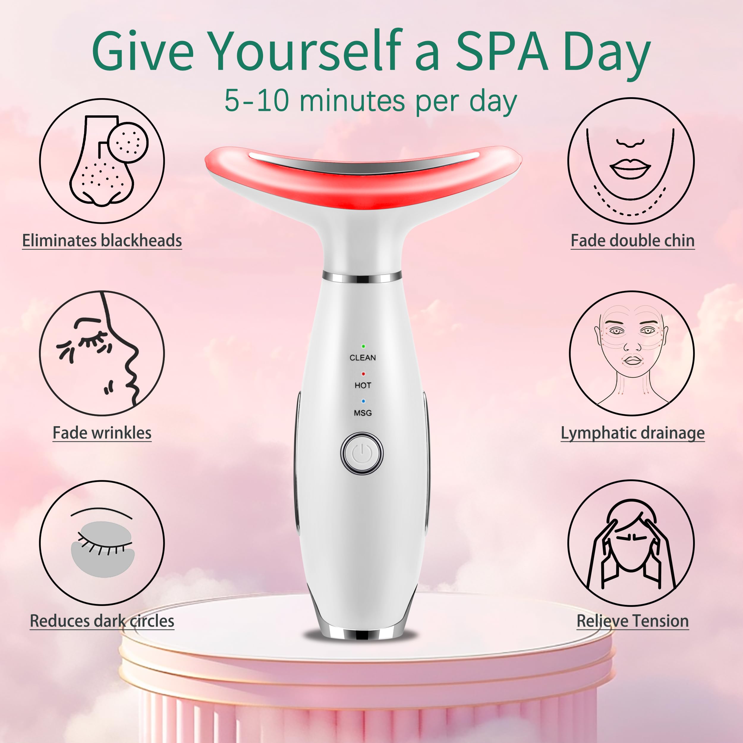 XMXW 7-in-1 modes target face and neck for customized massage