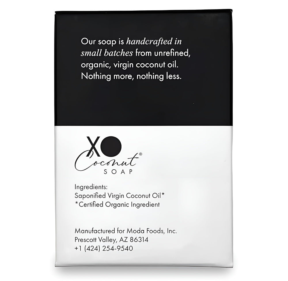 XO COCONUT soap dish ready design keeps bars dry between uses.