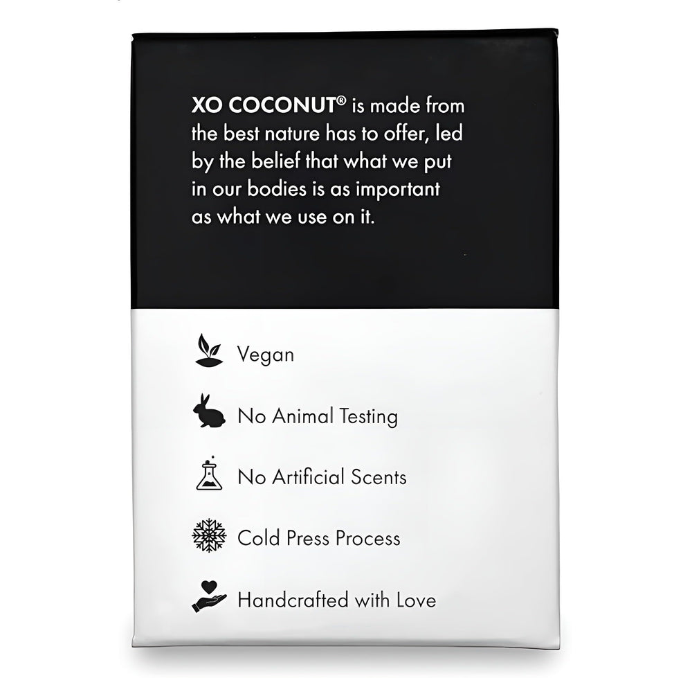 XO COCONUT two bar pack convenient, fragrance-free cleansing on the go.
