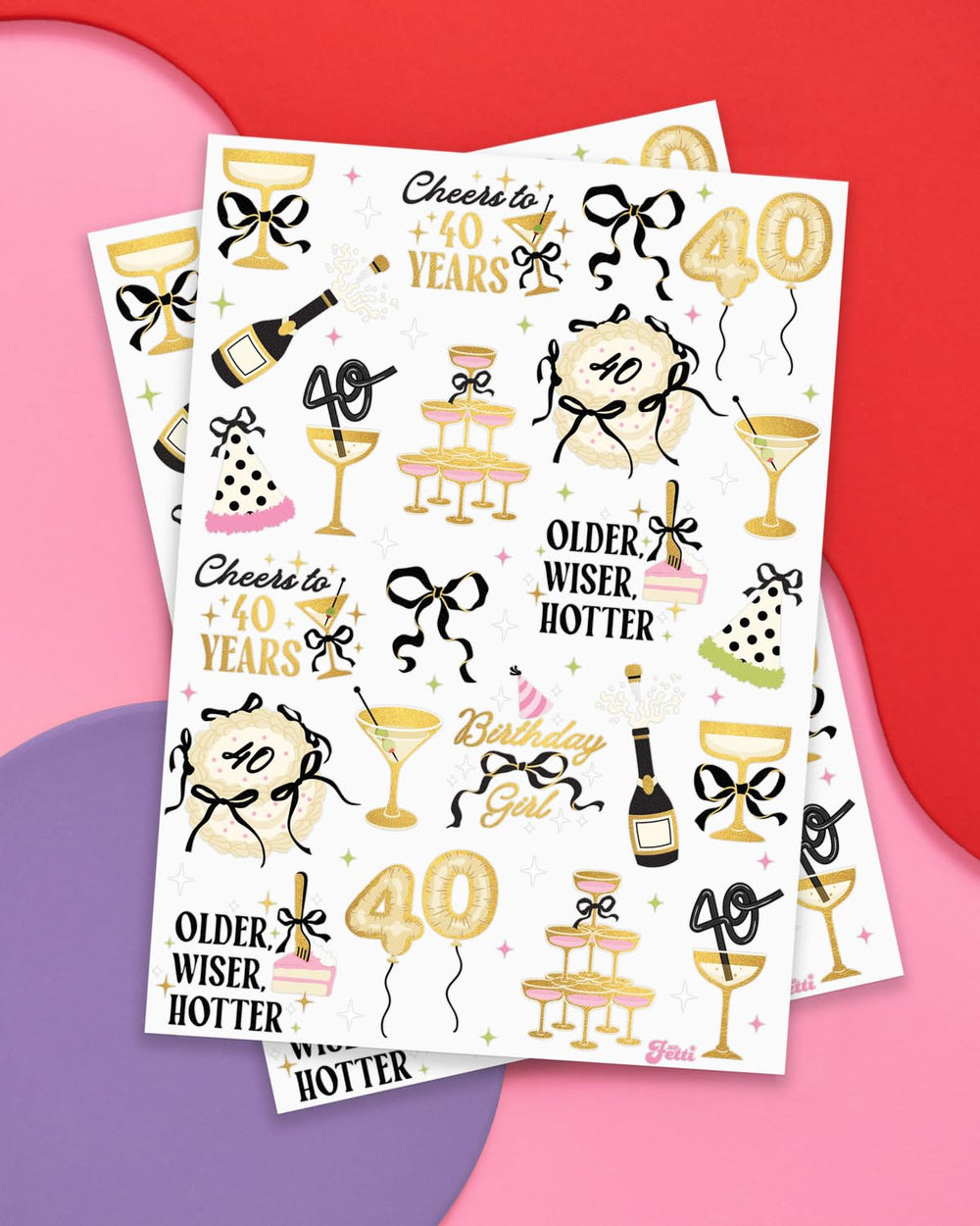 Close-up of xo, Fetti designs adding party vibes to selfies.