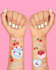 xo, Fetti cherry tattoos featuring cherries, cakes, bows for versatile decor