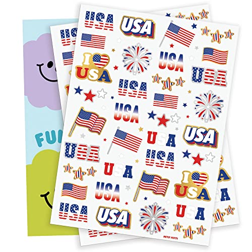 xo, Fetti american-flag tattoo adds patriotic flair to outfits.