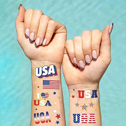 xo, Fetti usa-design tattoo showcases classic red, white and blue elements.