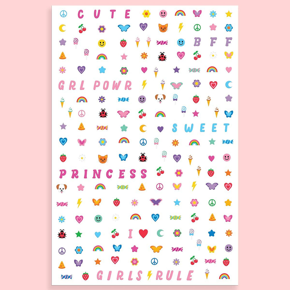 xo Fetti hearts and sayings for empowering girly nail art