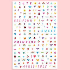 xo Fetti hearts and sayings for empowering girly nail art