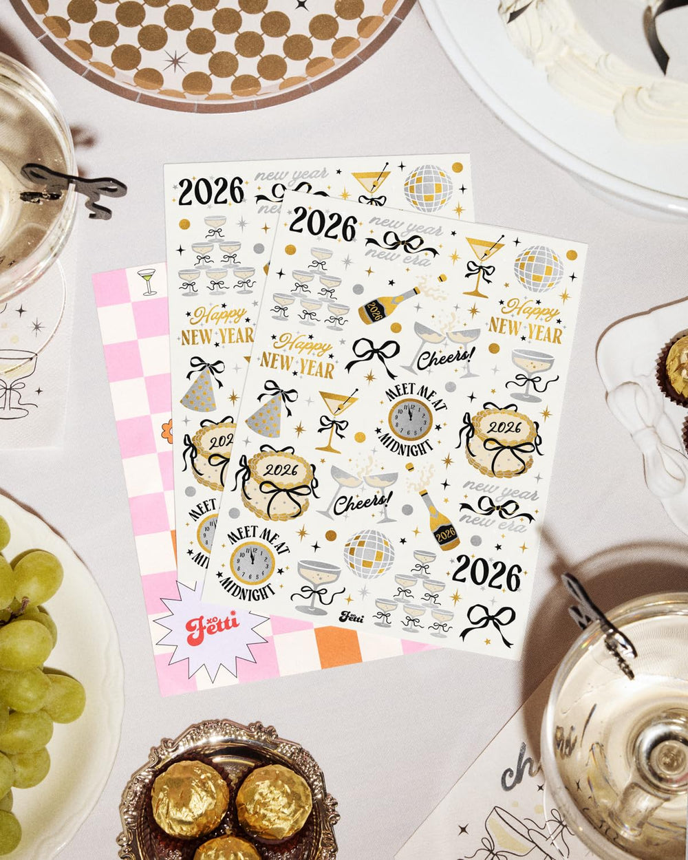 xo Fetti tattoo sheets measure 8x6 inches for easy sharing at parties.