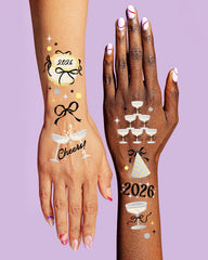 xo Fetti gold and silver designs brighten midnight party moments.