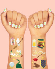 xo, fetti wizard party tattoos foil-potion design — adds shimmer to treats and favors