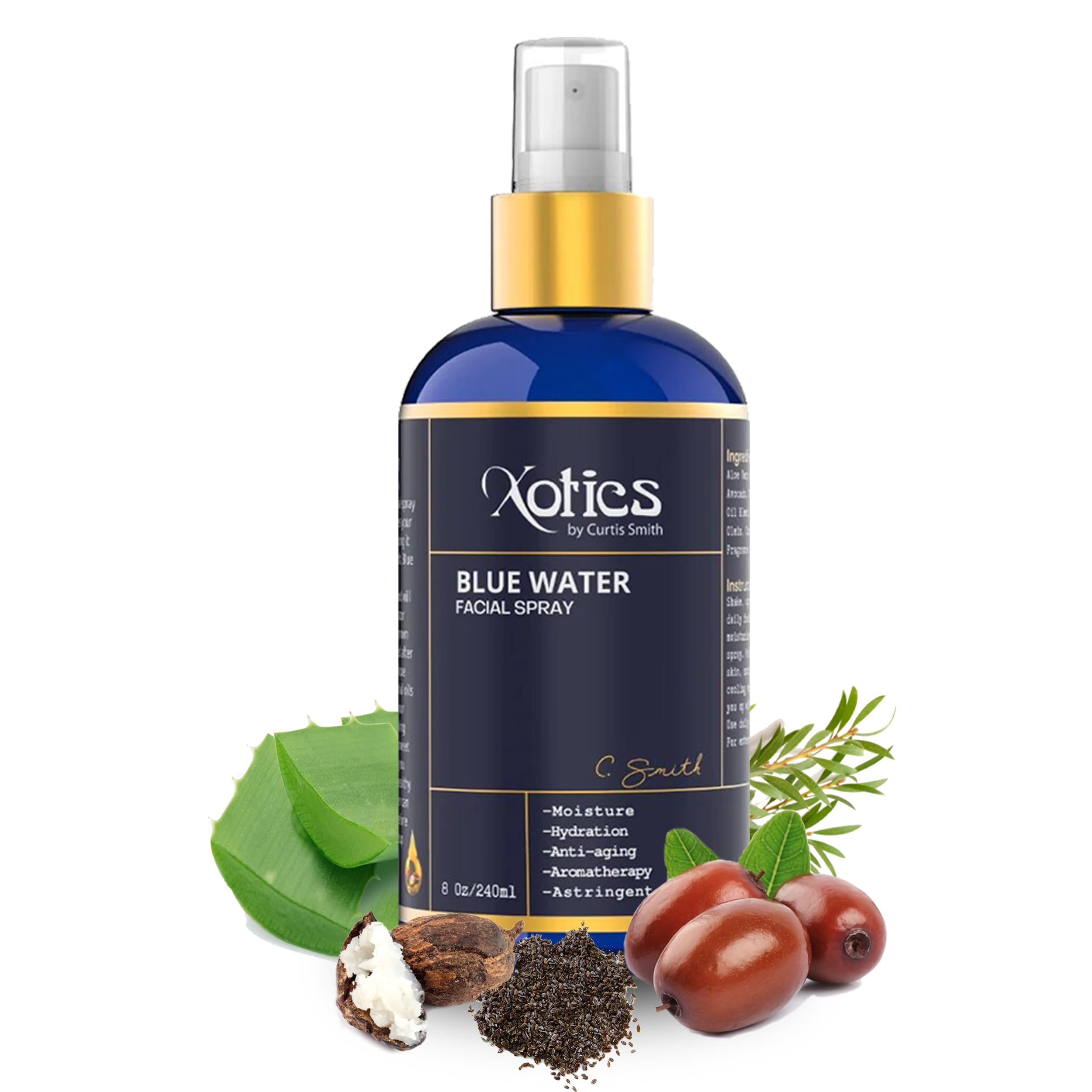 Xotics Blue Water Facial Spray supports a daily hydrating routine