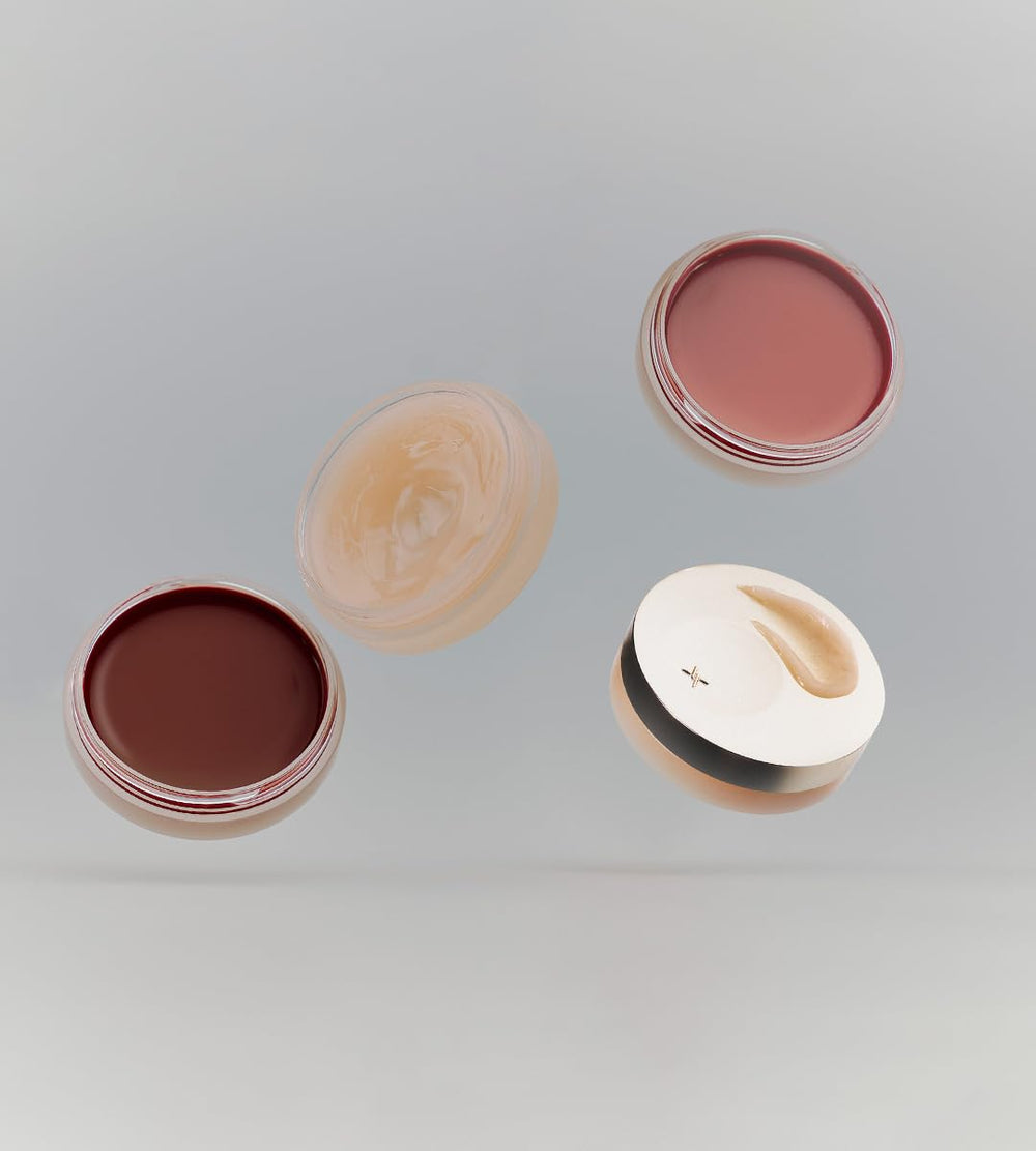 Lips wearing XOUL balm display a subtle glossy radiance.