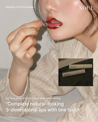 XOUL peel-off lip liner texture close-up shows easy removal and comfortable wear.