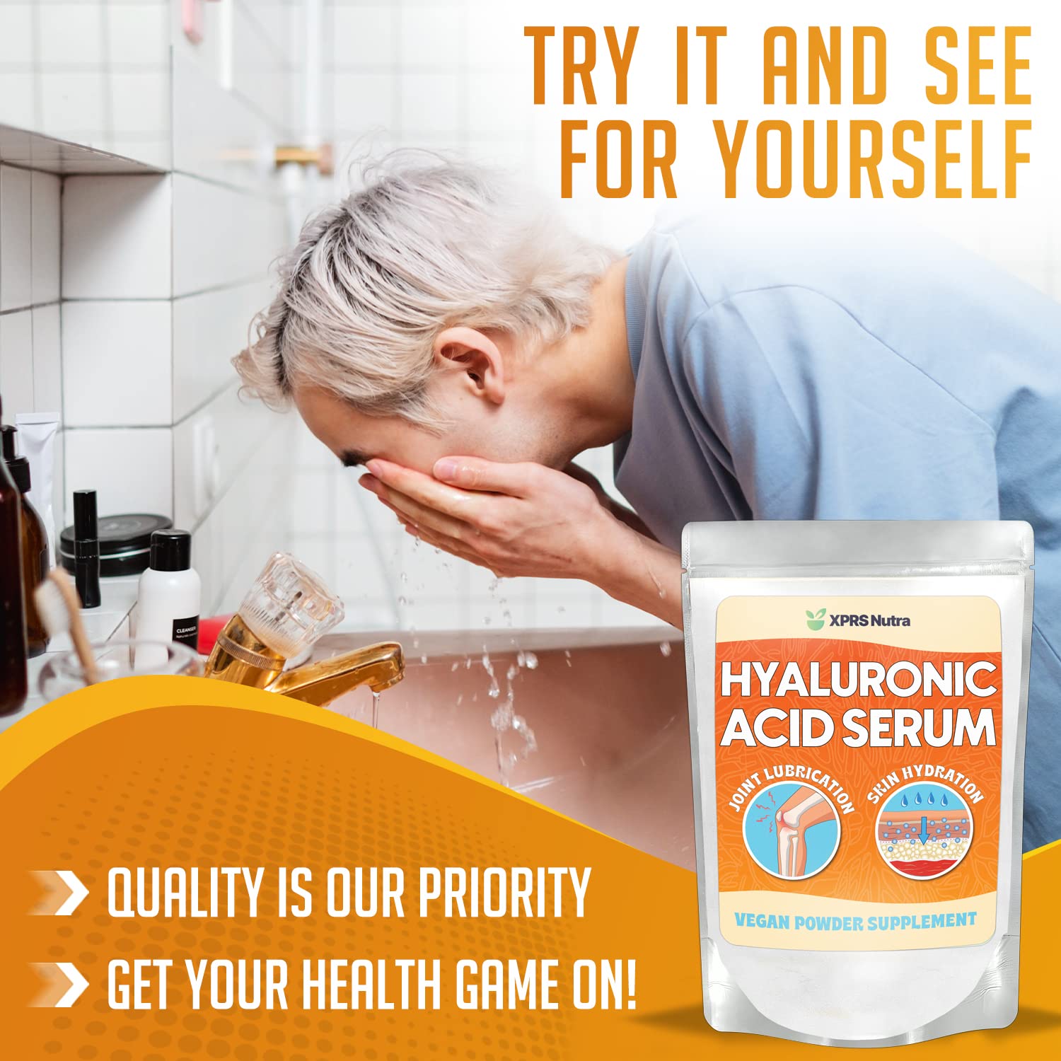 XPRS Nutra Hyaluronic Acid Powder ready to fill capsules or blends.