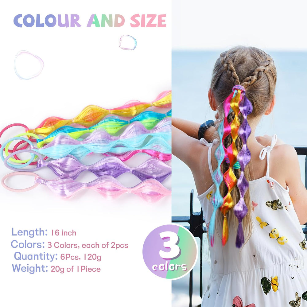 XRACEPHOL spiral-design hair extensions add volume for Crazy Hair Day