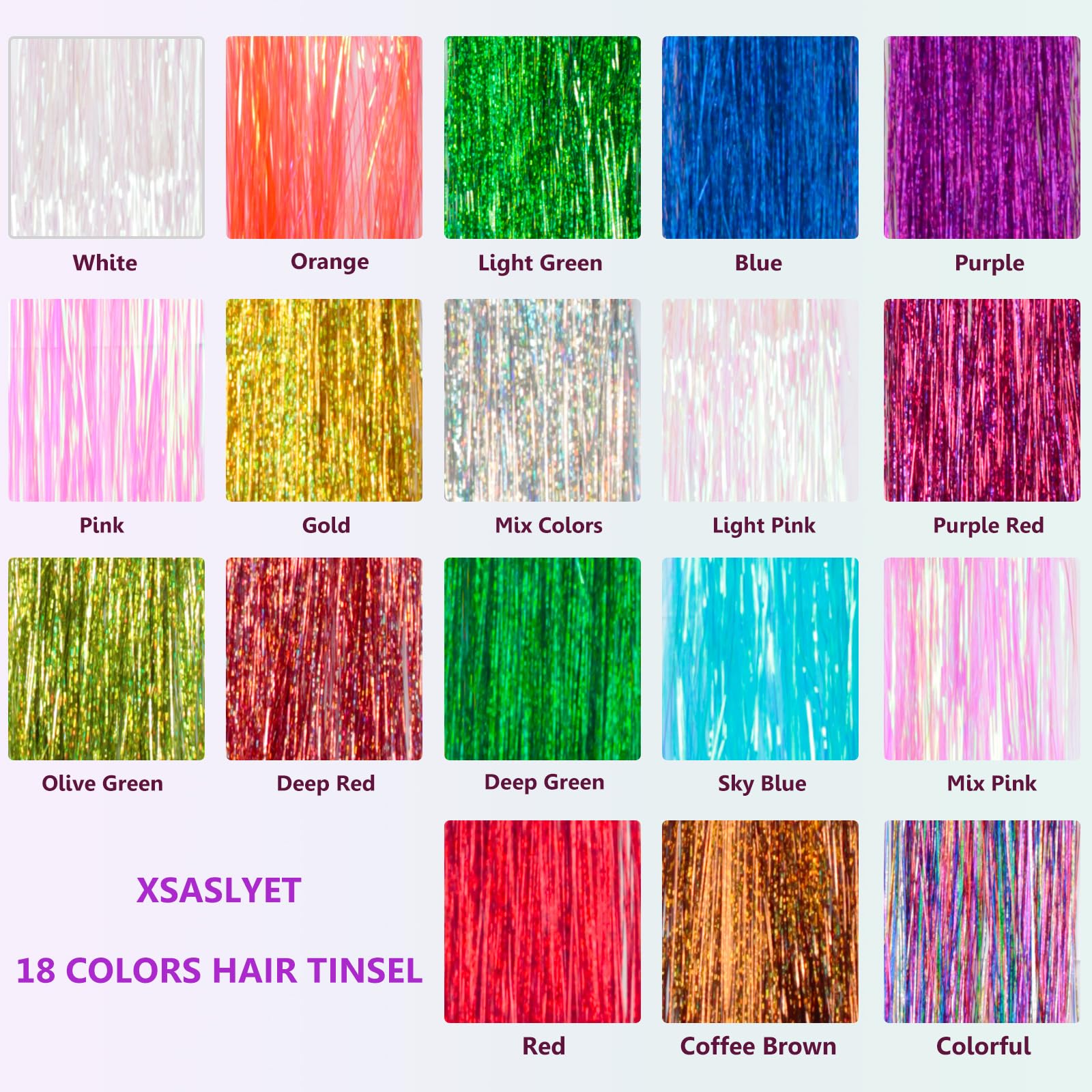 XSASLYET glitter hair extension shines with holographic sparkle for events