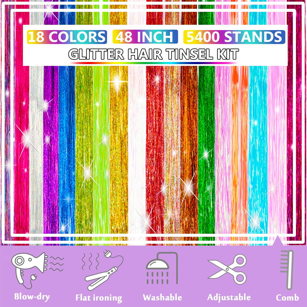 XSASLYET heat-resistant tinsel allows safe styling with heat tools
