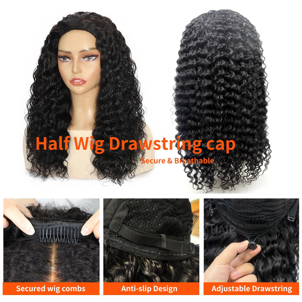 XSY Deep Wave Half Wig 20 Inch side view for versatile styling