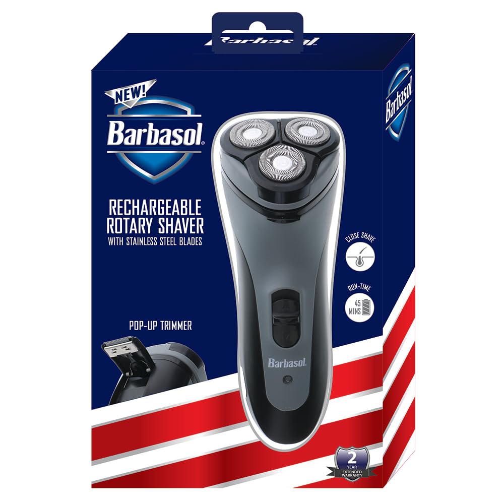 XTREME Barbasol rotary shaver cordless use for flexible grooming.
