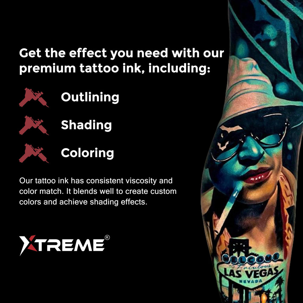 XTREME Tattoo Ink Gold Mine swirl captures depth during blending.