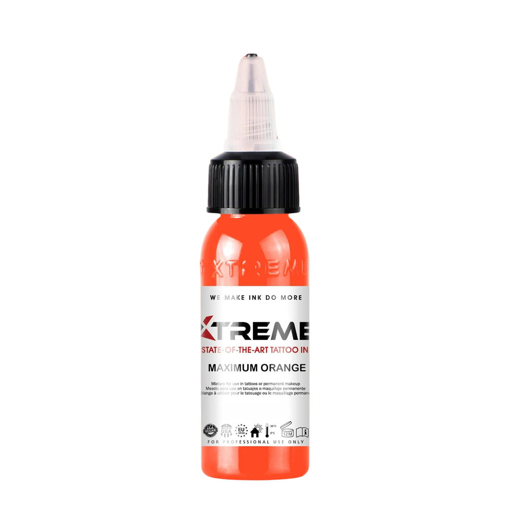 XTREME Tattoo Ink Maximum Orange bottle; bold color for standout accents.