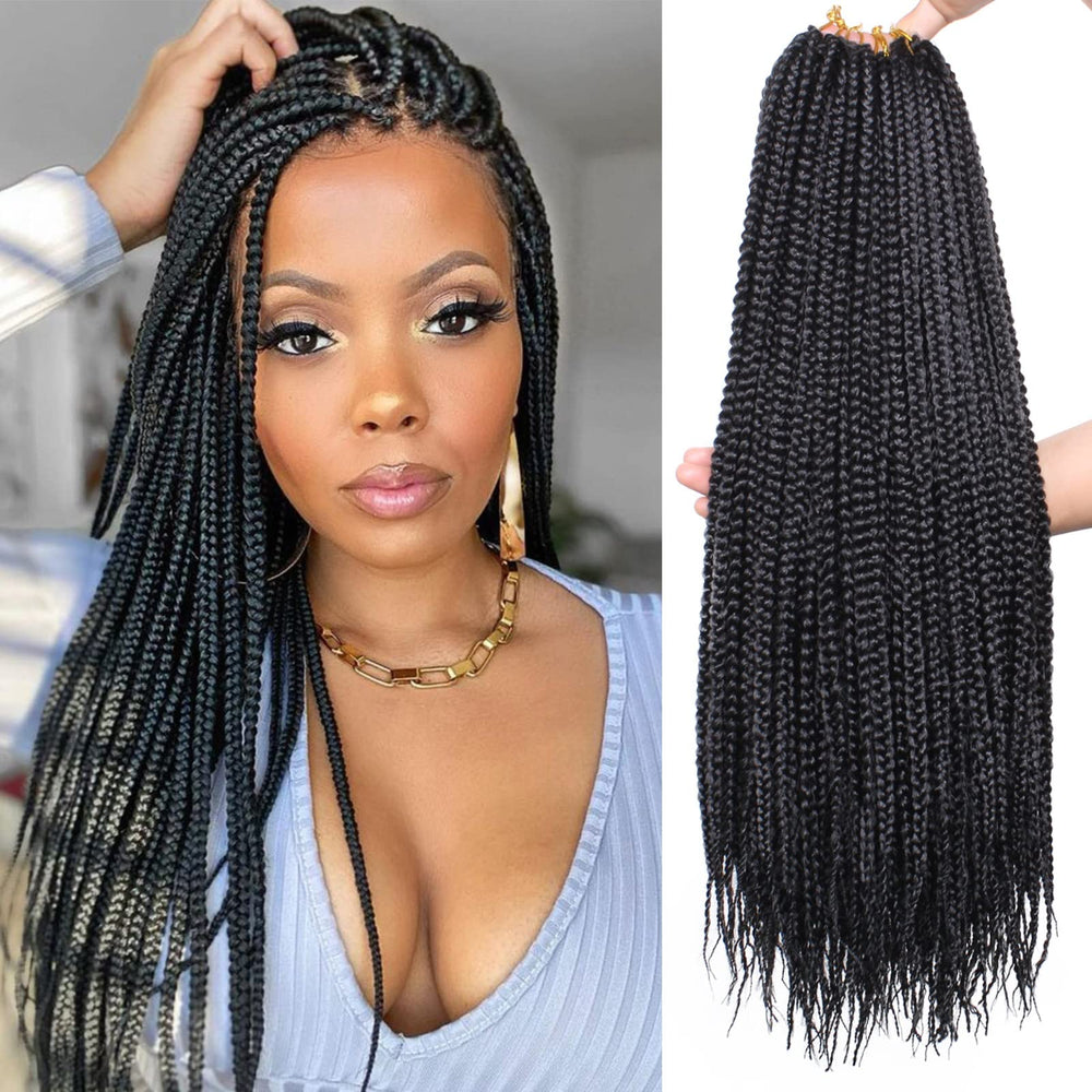 XTREND 18-inch box braids pack open showing 144 strands for a full head