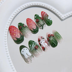 XUNCUNFAN almond medium kit image shows full accessory set for at-home manicures.