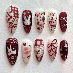 XUNCUNFAN almond medium press-on nails for effortless daily elegance